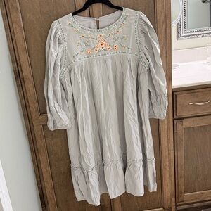 Ladies Boho Peasant Dress Embroidered front & back size large
